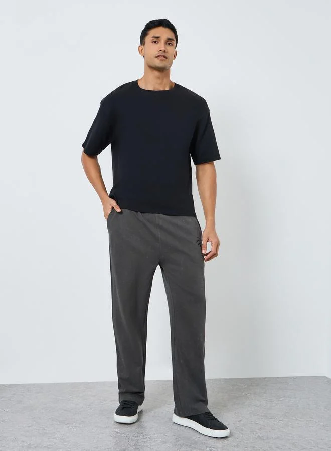 Men Charcoal Acid Wash Oversized Joggers